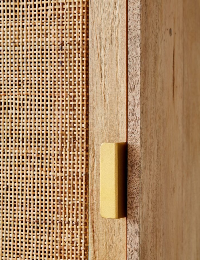 Divi Ratten Divi Rattan Webbed Cupboard - Tall Mango Wood Rattan Cupboard India ...