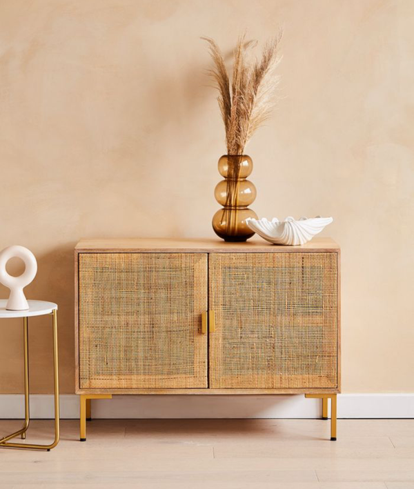 Divi Rattan Webbed Sideboard - Mango Wood Rattan Sideboard India ...
