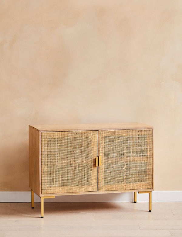 Divi Rattan Webbed Sideboard - Mango Wood Rattan Sideboard India ...