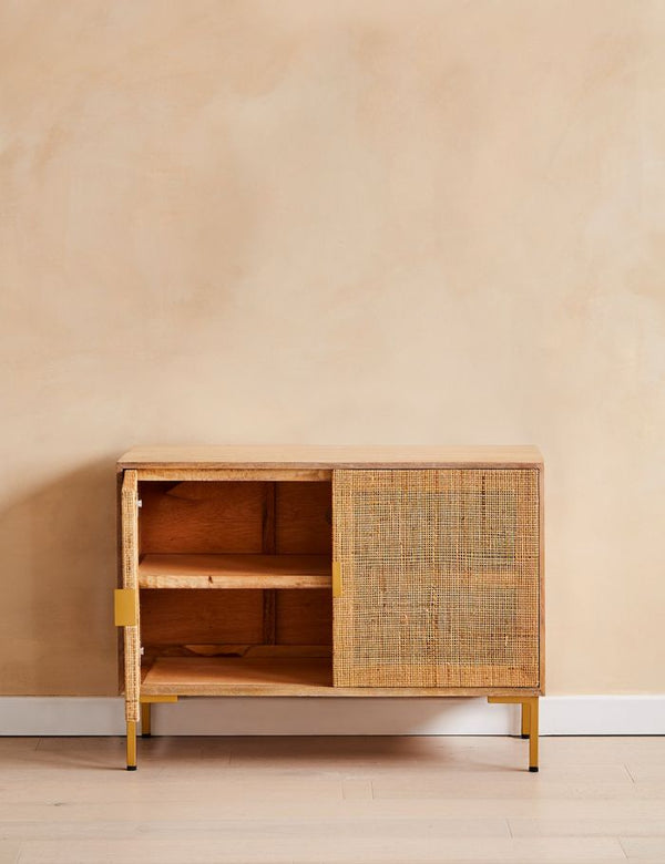 Divi Rattan Webbed Sideboard - Mango Wood Rattan Sideboard India ...