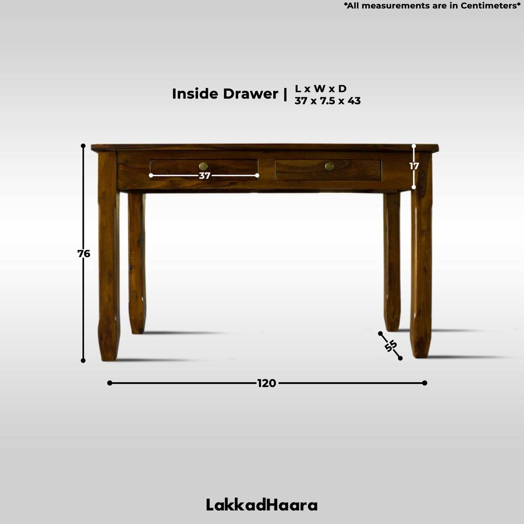 Freya Solid Wood Study Table - Lakkadhaara