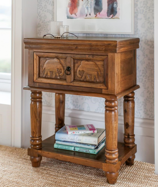 Gajraj End Table Cum Bedside Table - Lakkadhaara