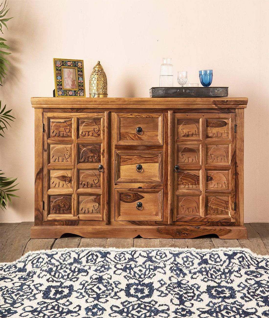 Gajraj Three Drawer Sideboard - Lakkadhaara