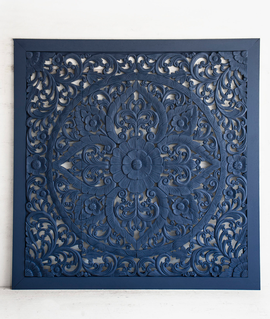 Indigo Carved Headboard - Lakkadhaara