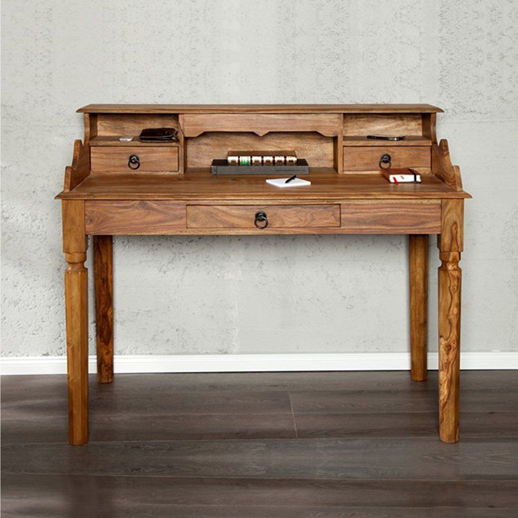 Jaipur Solid Wood Study Table With Three Drawers - Lakkadhaara