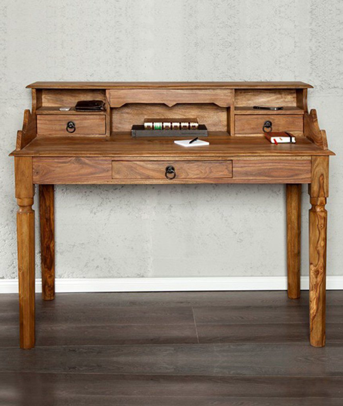 Jaipur Solid Wood Study Table With Three Drawers - Lakkadhaara