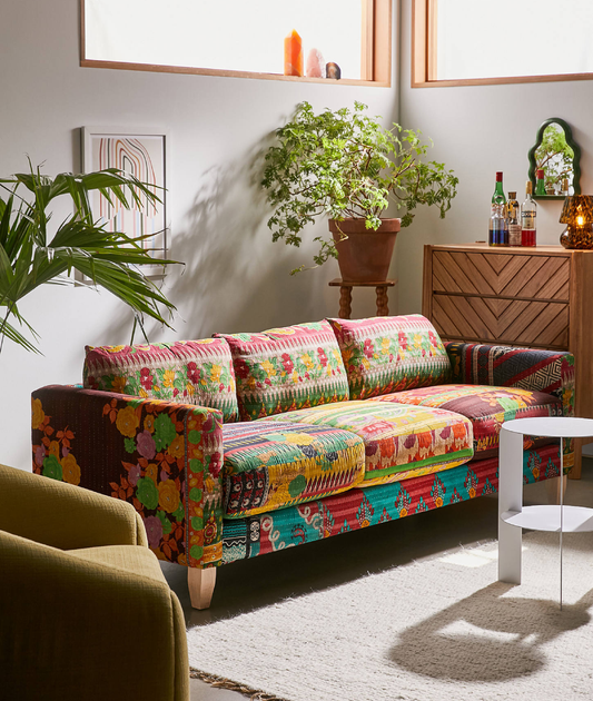 Kantha Three Seater Sofa - Lakkadhaara