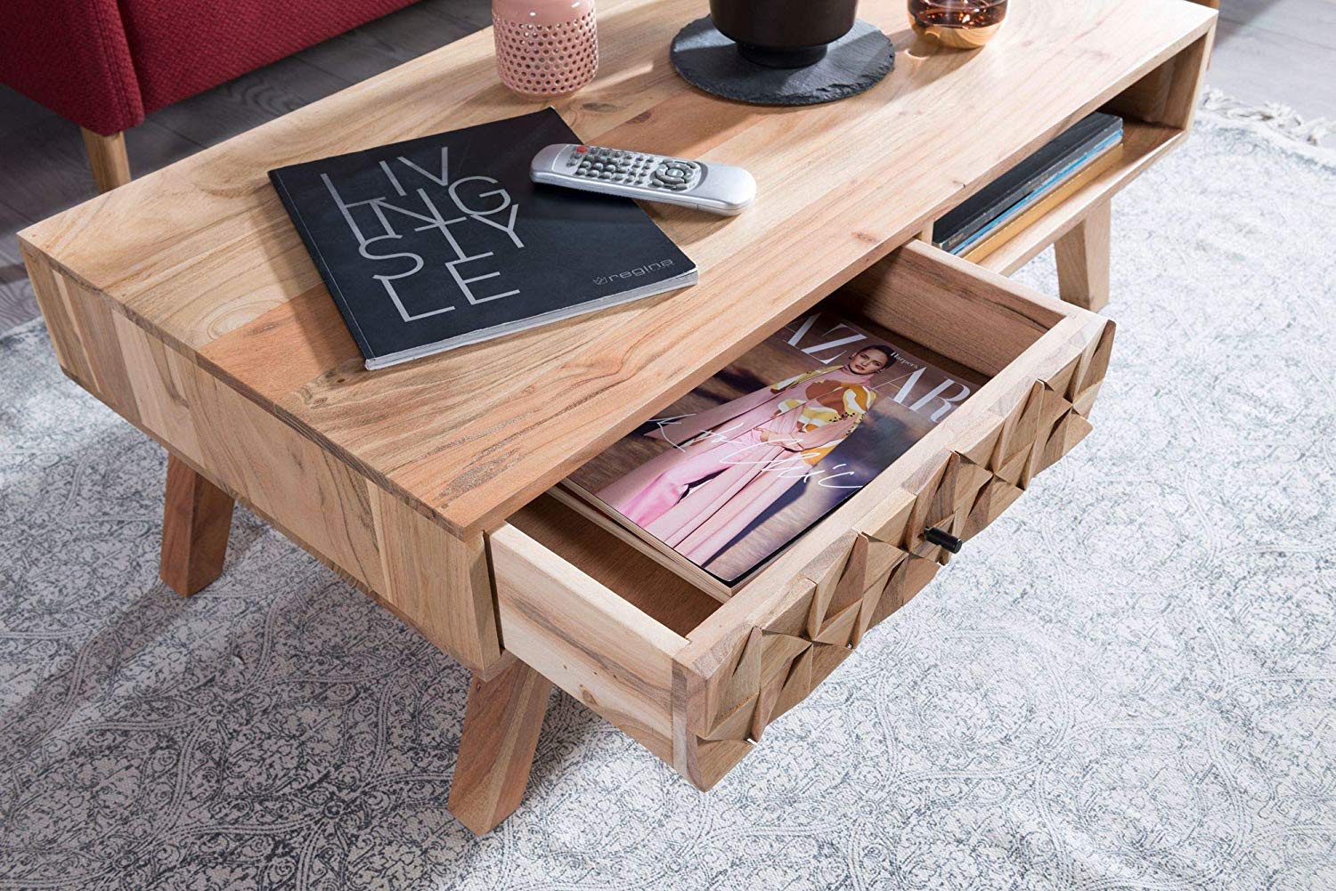 La Mans Solid Wood Center Table - Lakkadhaara