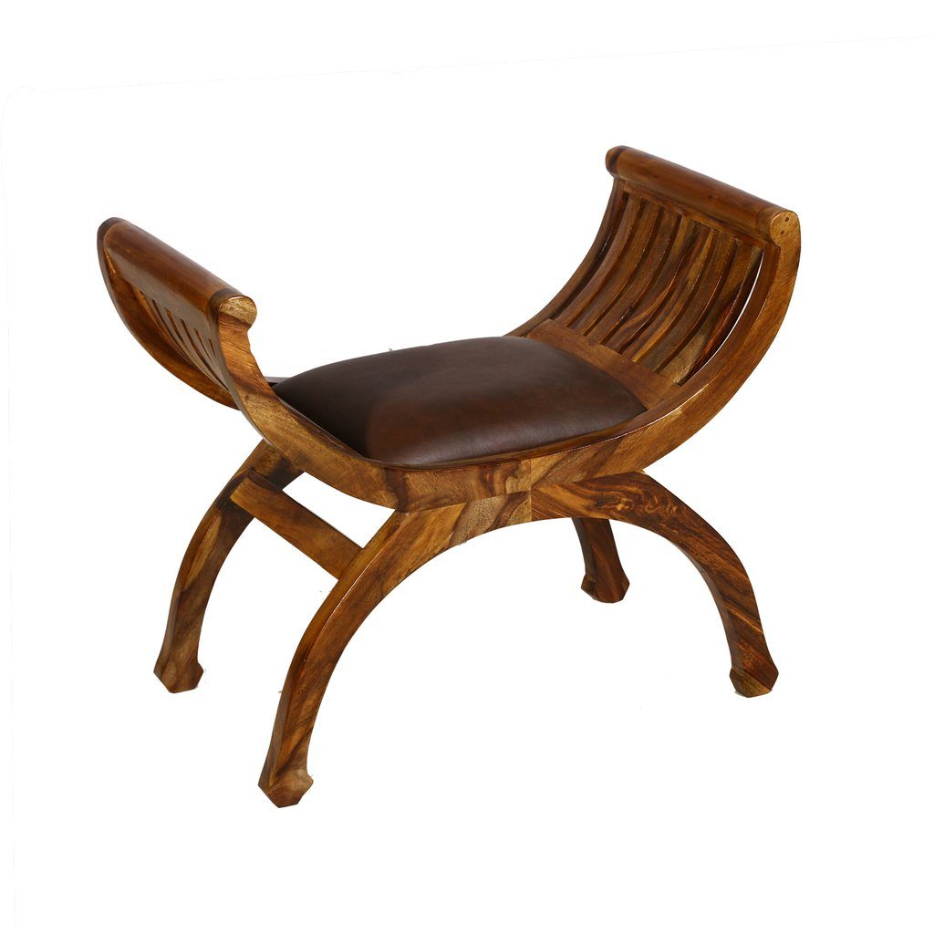 Lotus shaped Rajasthani Crafted Wooden Bench - Lakkadhaara