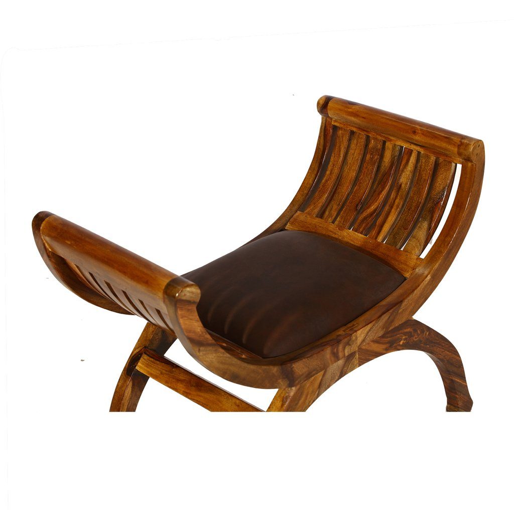 Lotus shaped Rajasthani Crafted Wooden Bench - Lakkadhaara