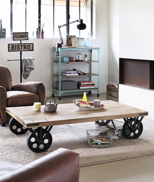 Lycia Coffee Table With Wheels - Lakkadhaara