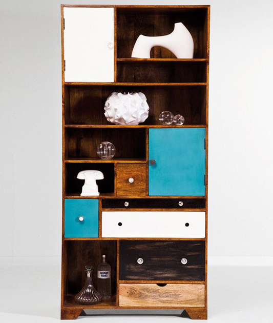 Marwari Bookshelf With 6 Drawers & 2 Doors - Lakkadhaara