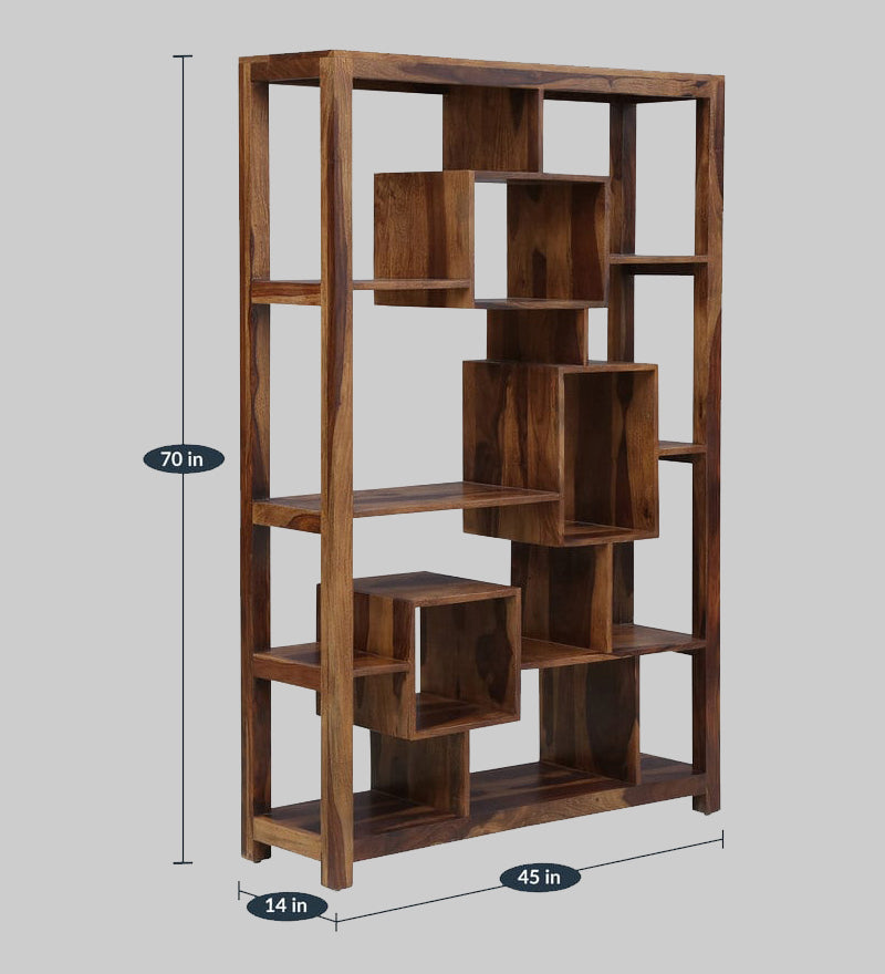 Mid-Century Solid Wood Bookshelf - Lakkadhaara