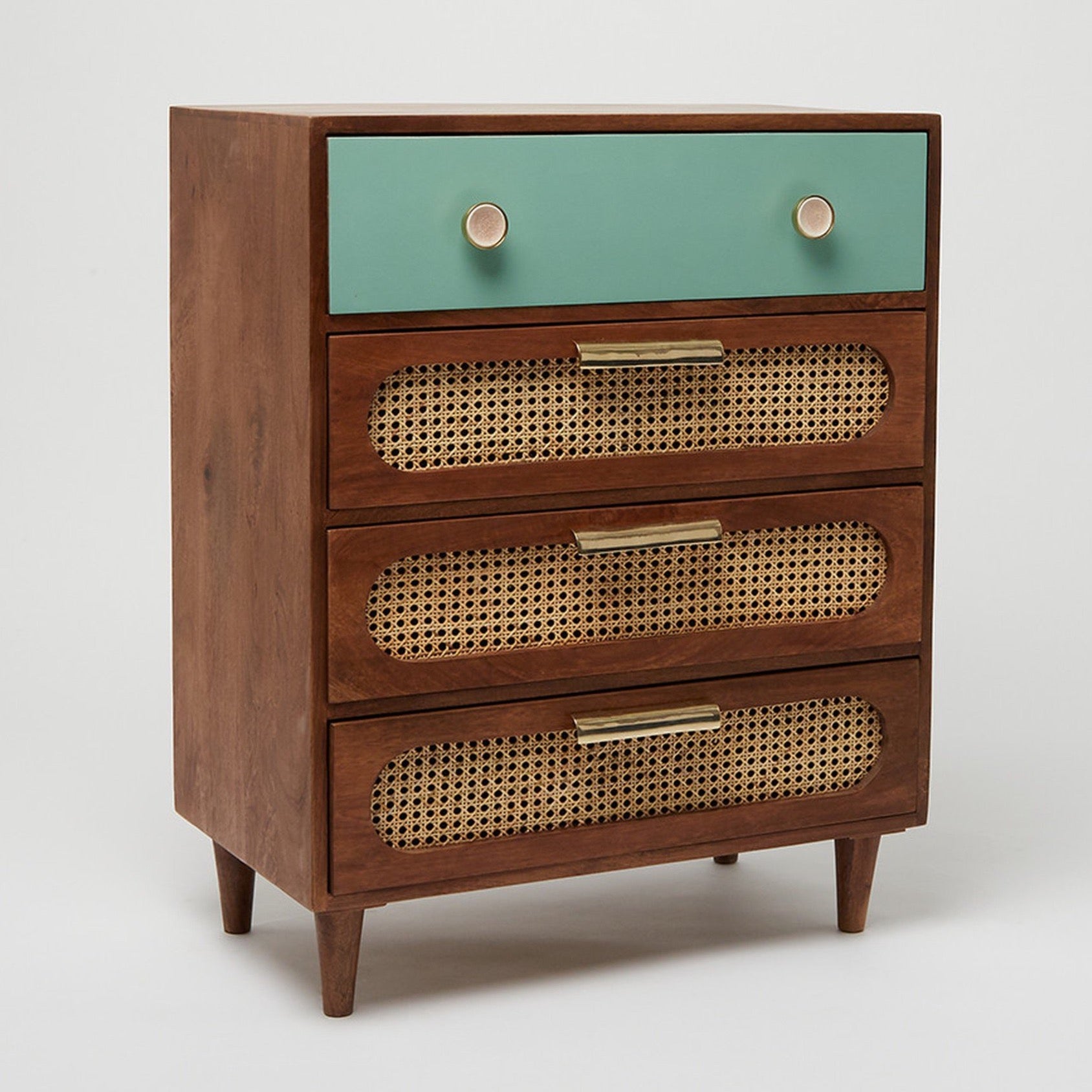 Rattan Solid Wood Small Chest of Drawer - Lakkadhaara