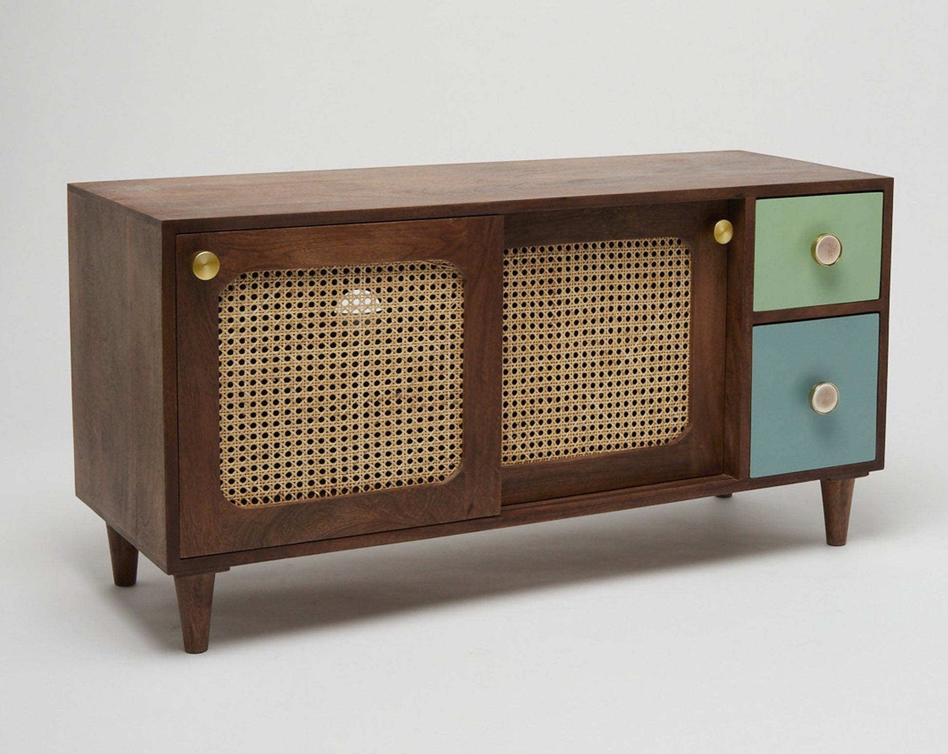 Rattan Solid Wood TV Cabinet - Lakkadhaara