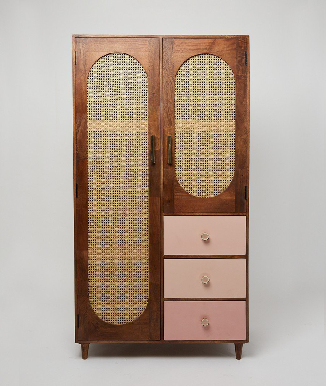 Rattan Solid Wood Wardrobe - Lakkadhaara