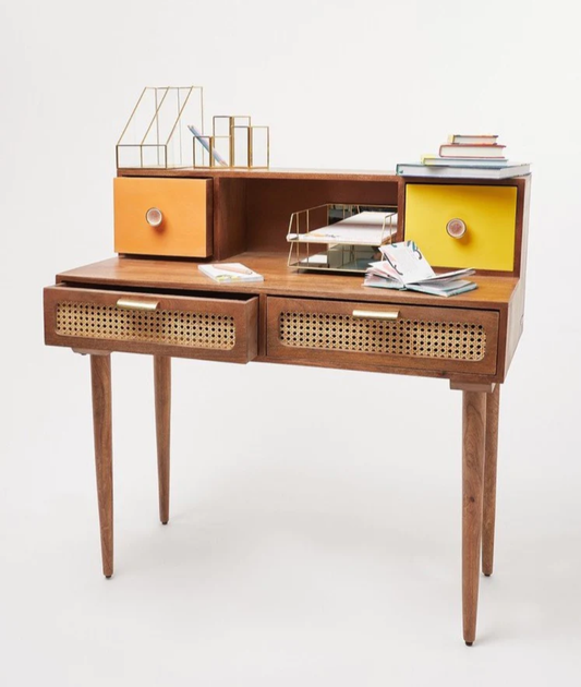 Rattan Study Desk - Lakkadhaara