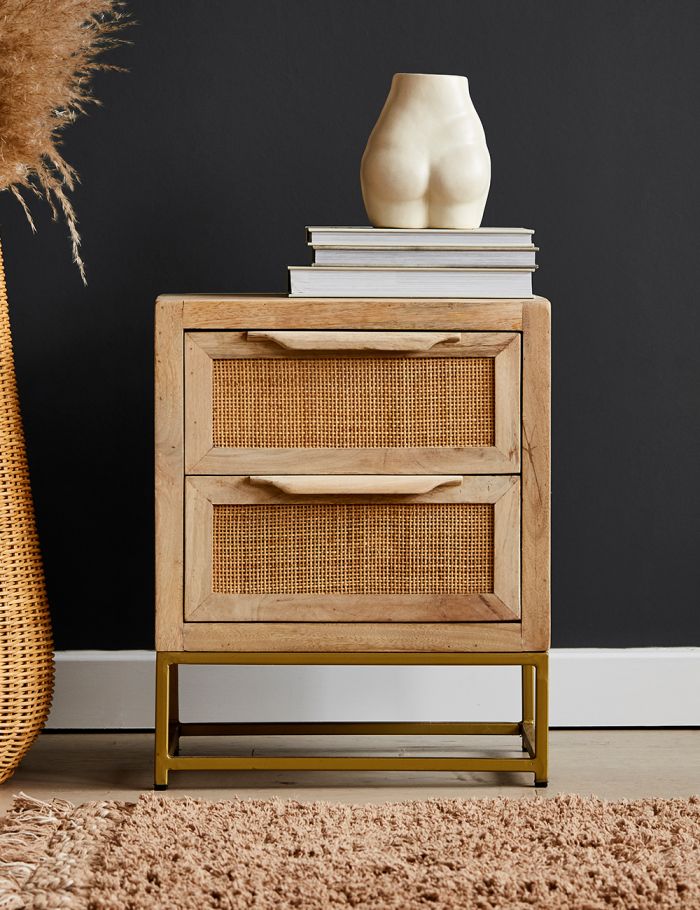 Rattan Webbed Side Table - Lakkadhaara