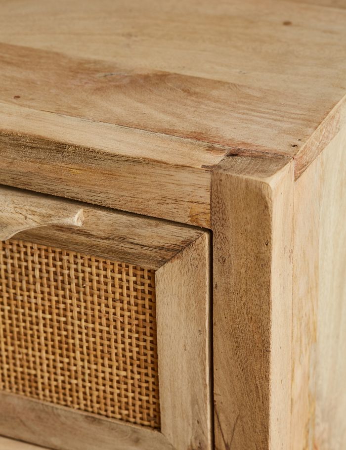 Rattan Webbed Side Table - Lakkadhaara