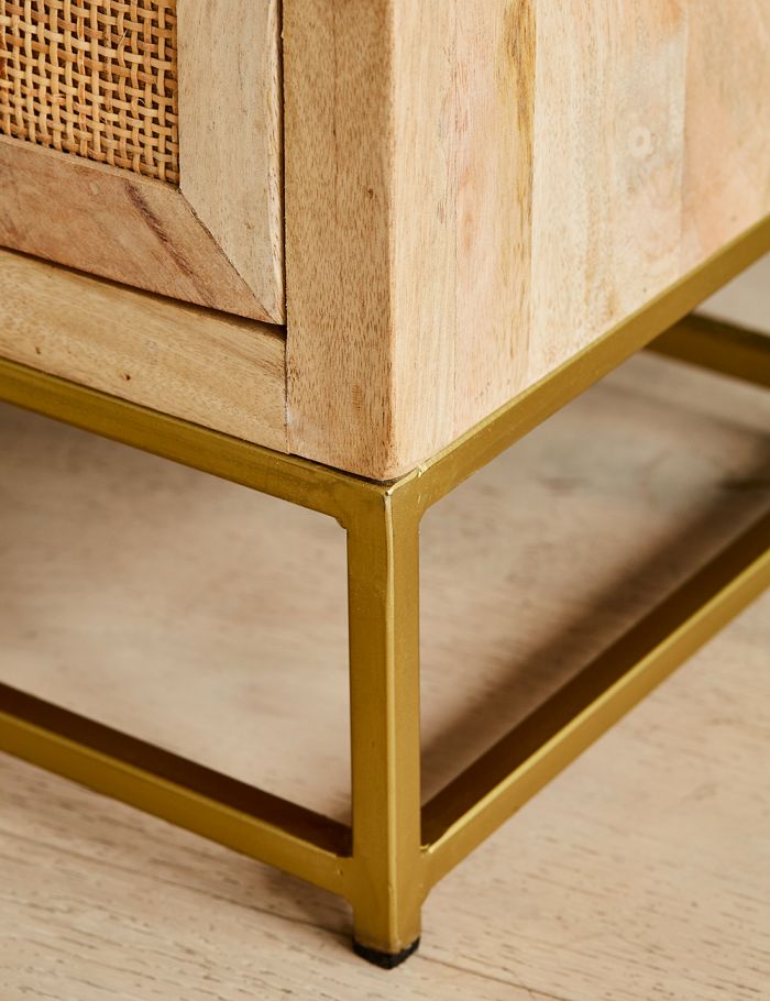 Rattan Webbed Side Table - Lakkadhaara