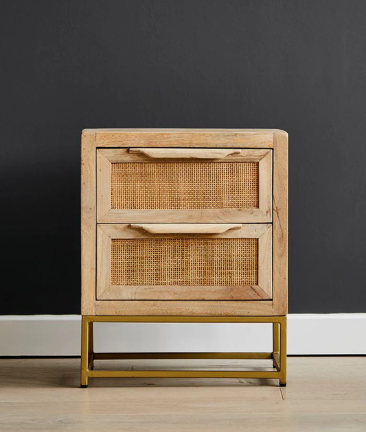 Rattan Webbed Side Table - Lakkadhaara