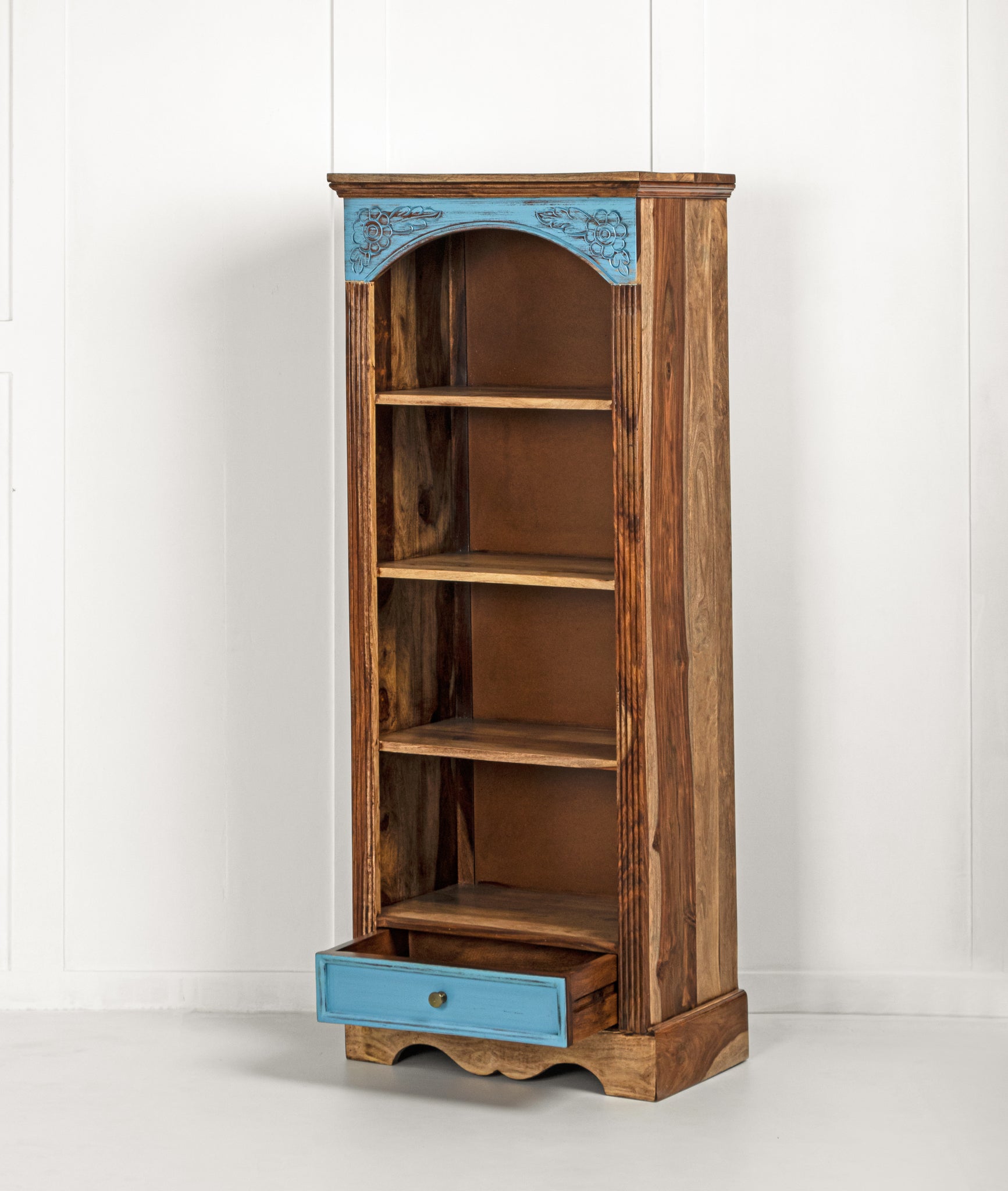 Vidur Carved Solid Wood Bookcase - Lakkadhaara