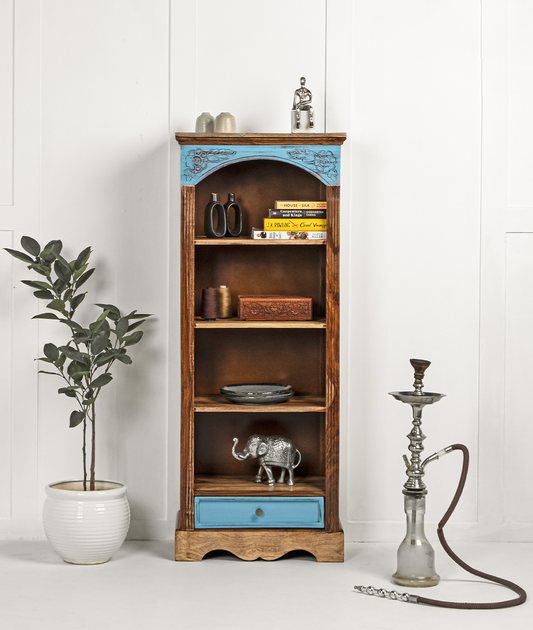 Vidur Carved Solid Wood Bookcase - Lakkadhaara