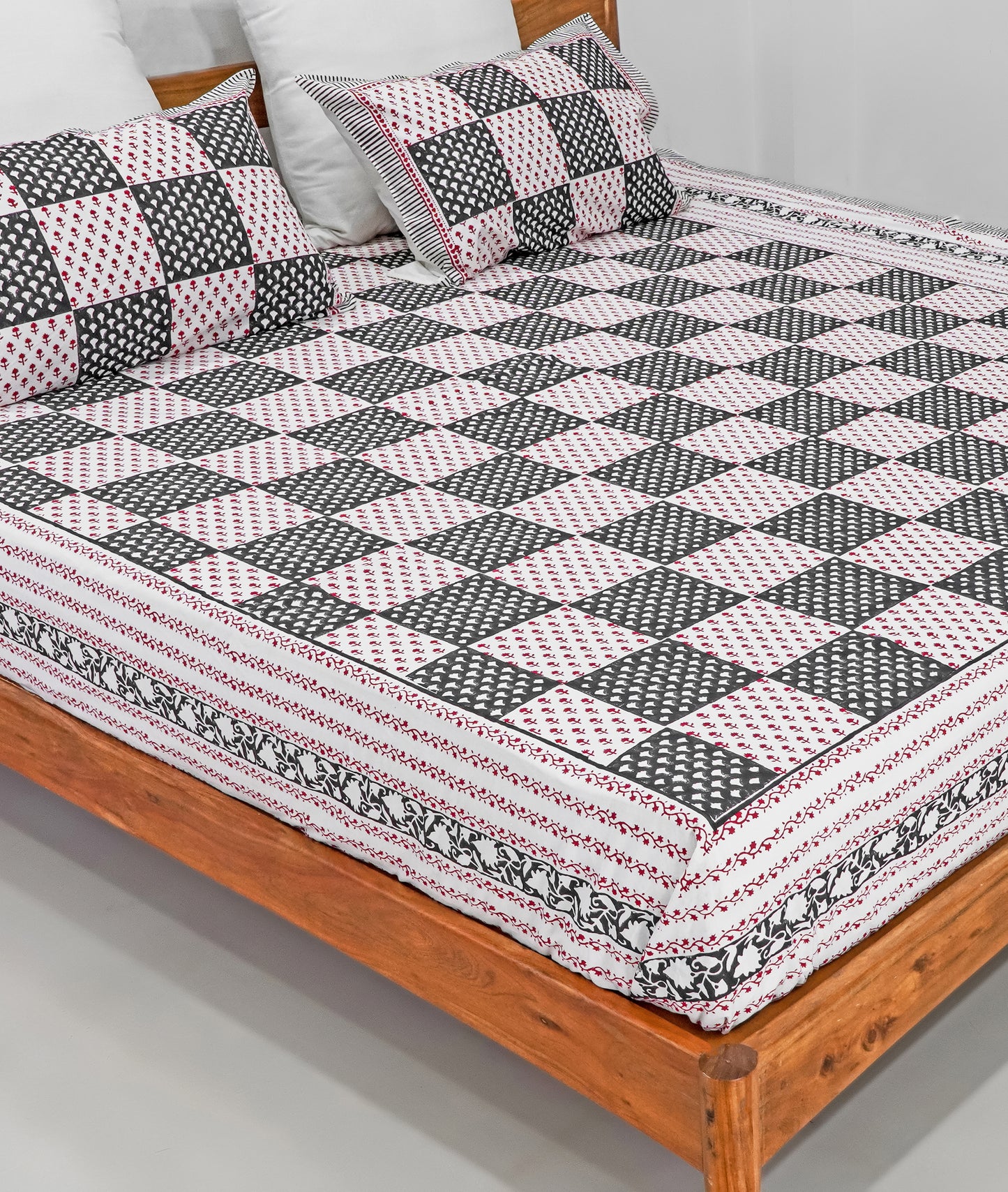 Nargis Hand Block Print Double Bedsheet